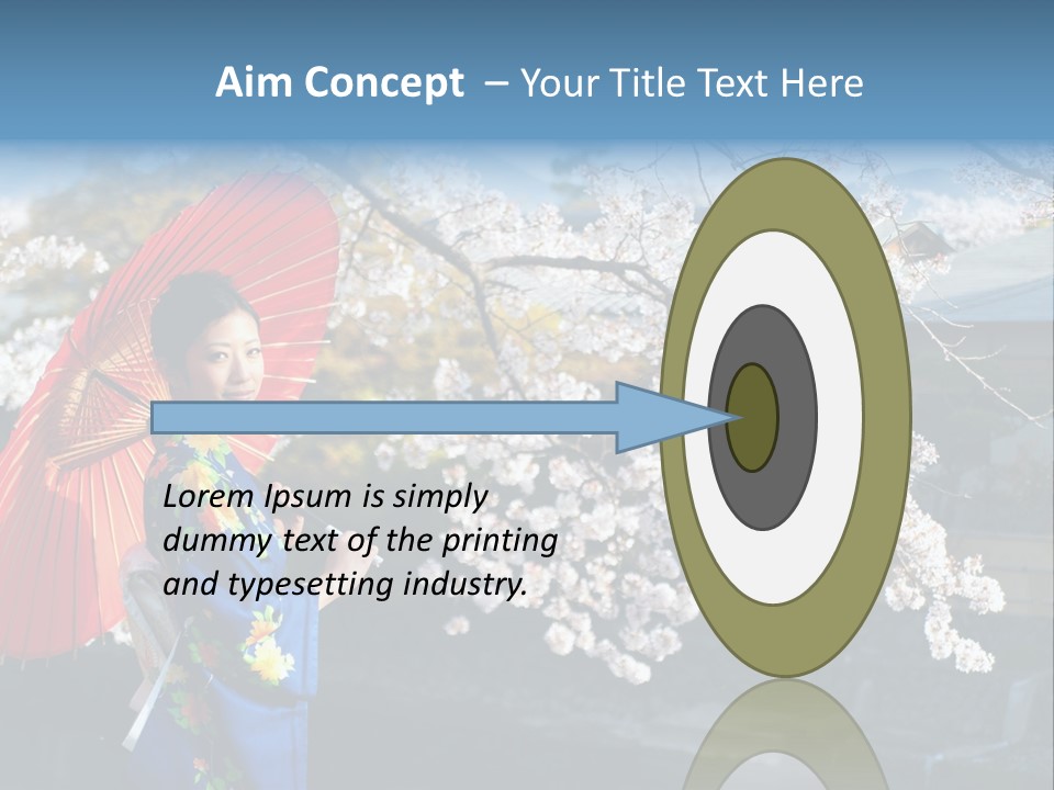 Flower Blue Pretty PowerPoint Template