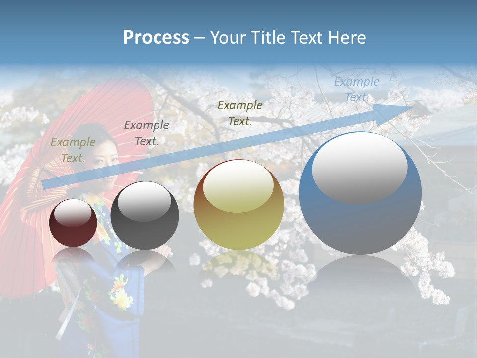 Flower Blue Pretty PowerPoint Template