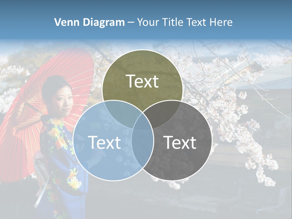 Flower Blue Pretty PowerPoint Template