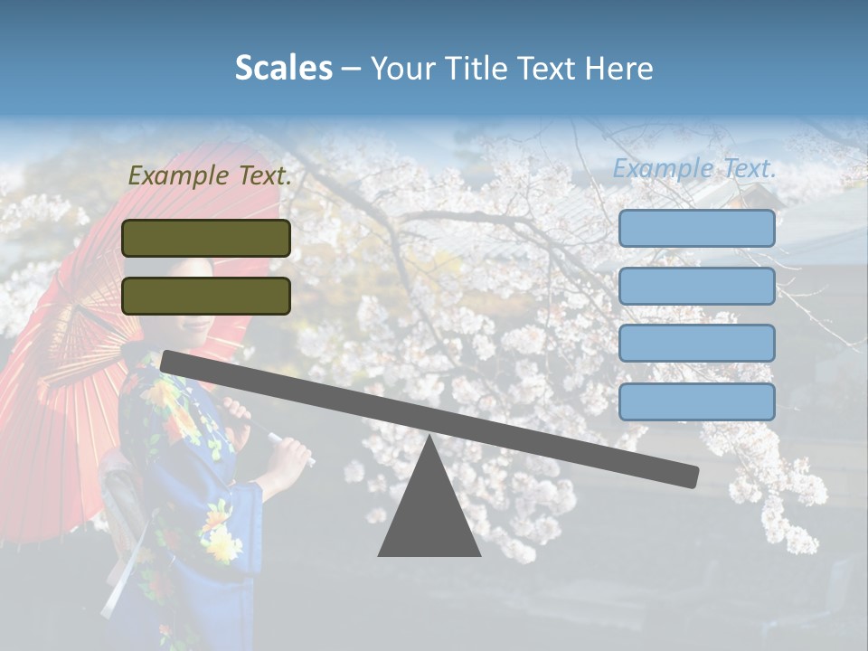 Flower Blue Pretty PowerPoint Template