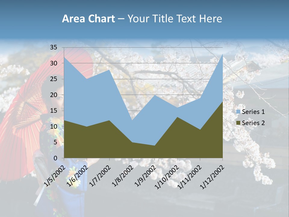 Flower Blue Pretty PowerPoint Template