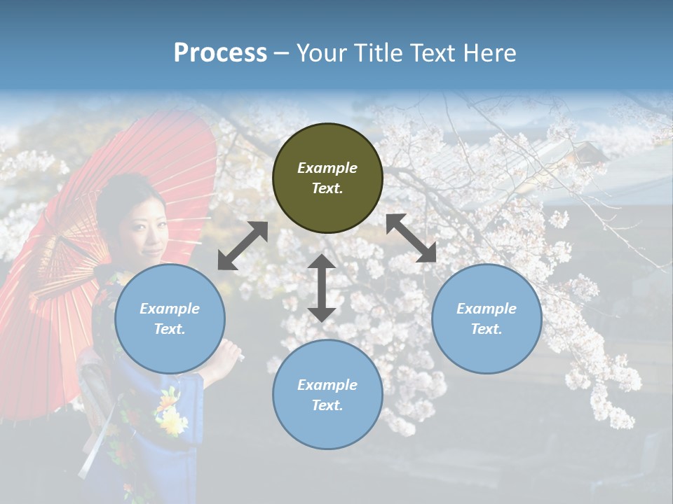 Flower Blue Pretty PowerPoint Template