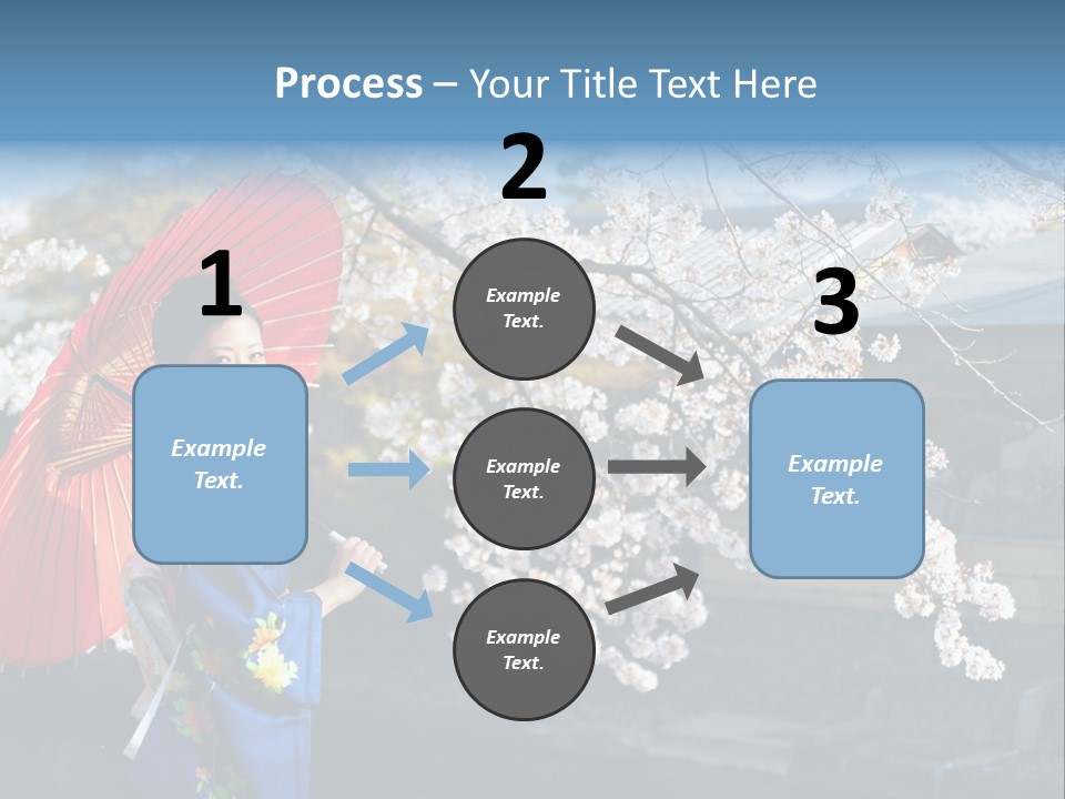 Flower Blue Pretty PowerPoint Template