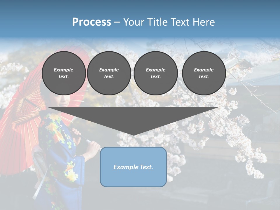 Flower Blue Pretty PowerPoint Template