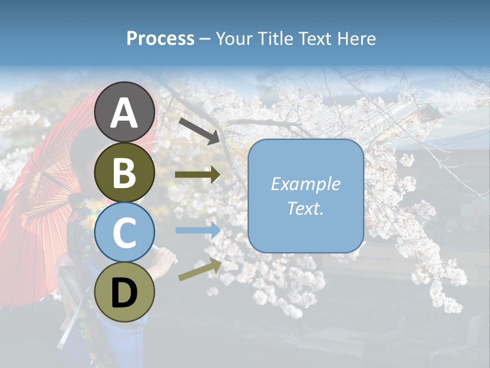 Flower Blue Pretty PowerPoint Template