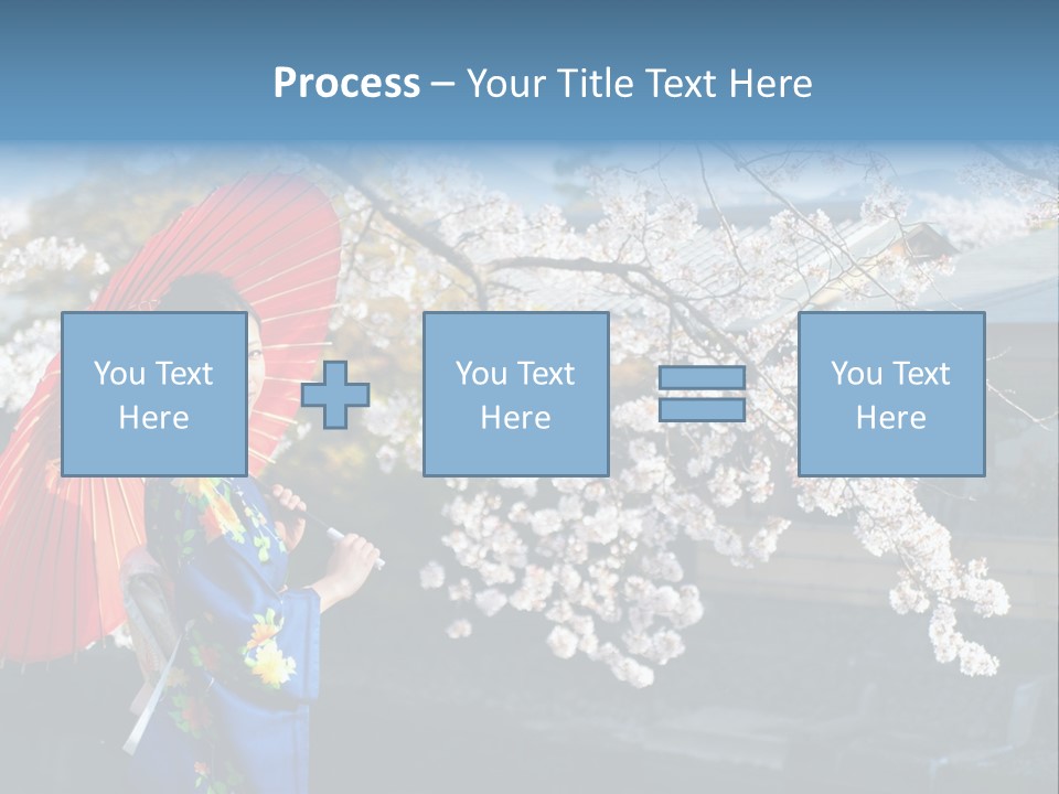 Flower Blue Pretty PowerPoint Template