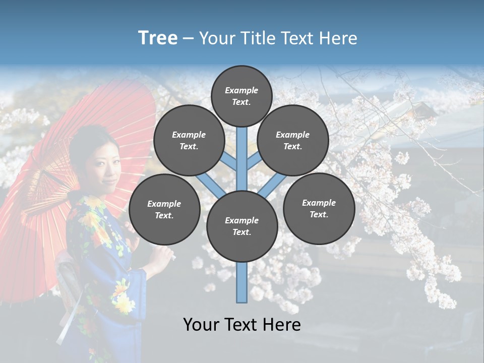 Flower Blue Pretty PowerPoint Template