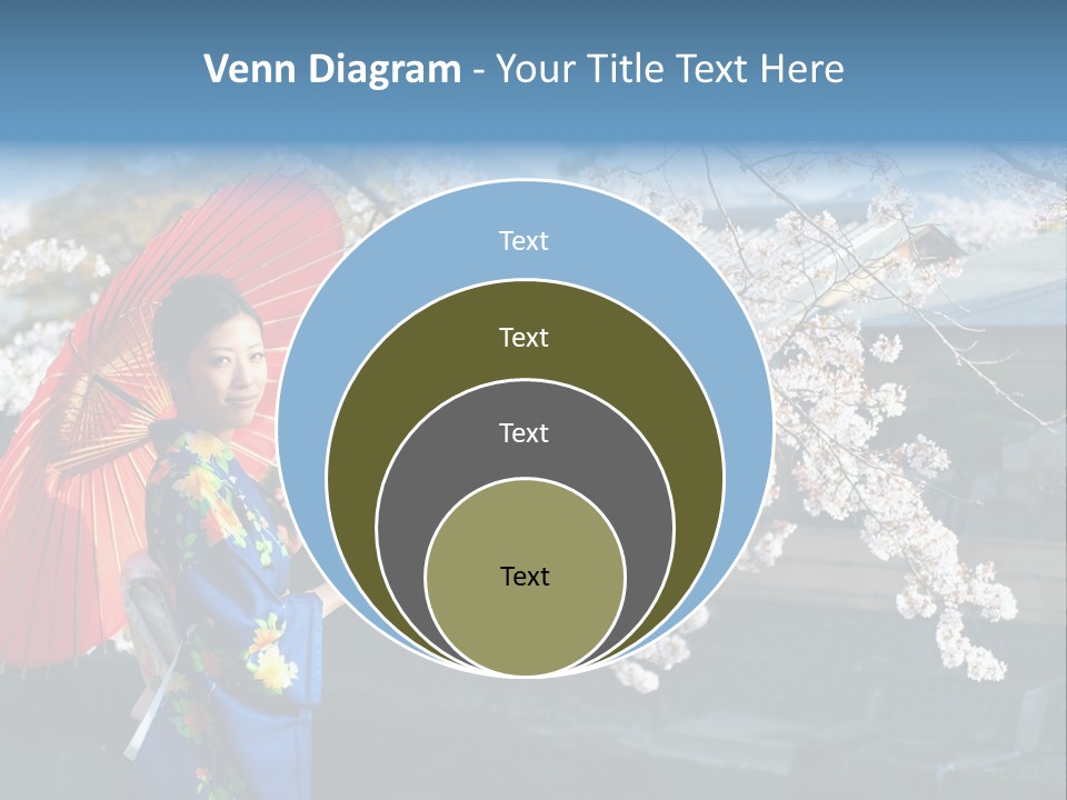 Flower Blue Pretty PowerPoint Template