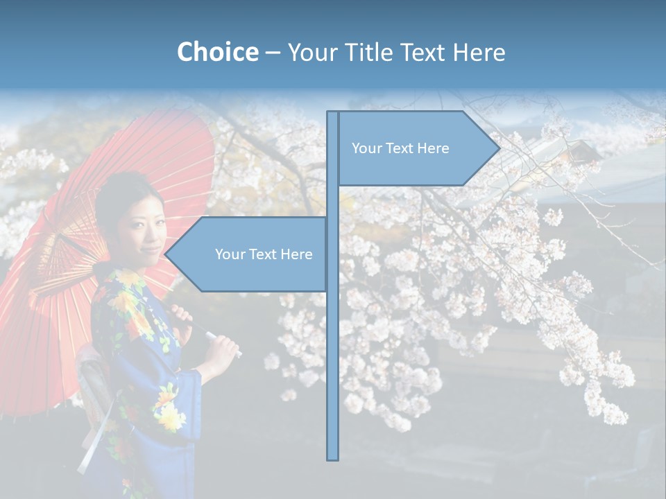 Flower Blue Pretty PowerPoint Template