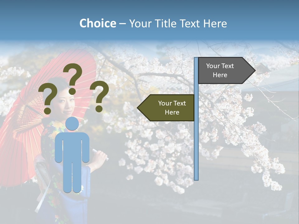 Flower Blue Pretty PowerPoint Template