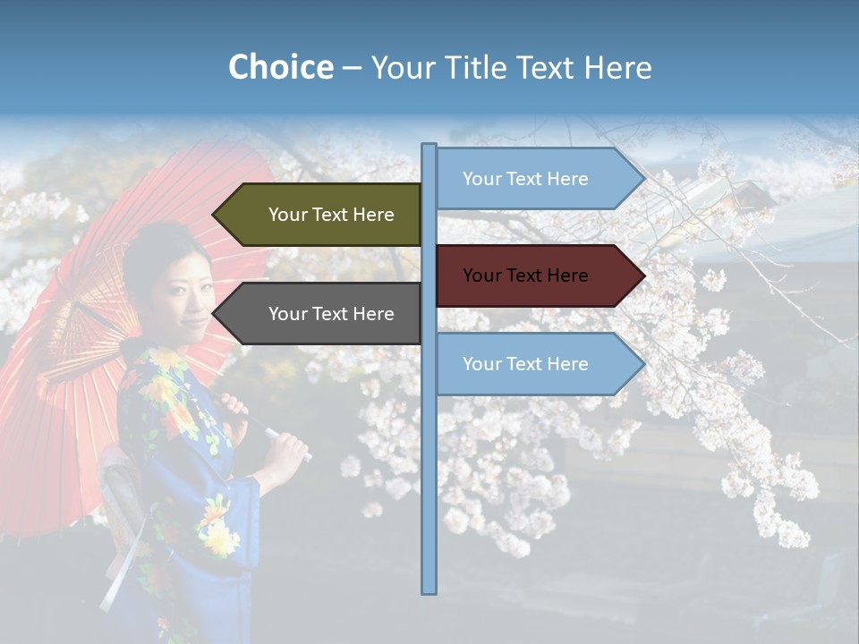 Flower Blue Pretty PowerPoint Template