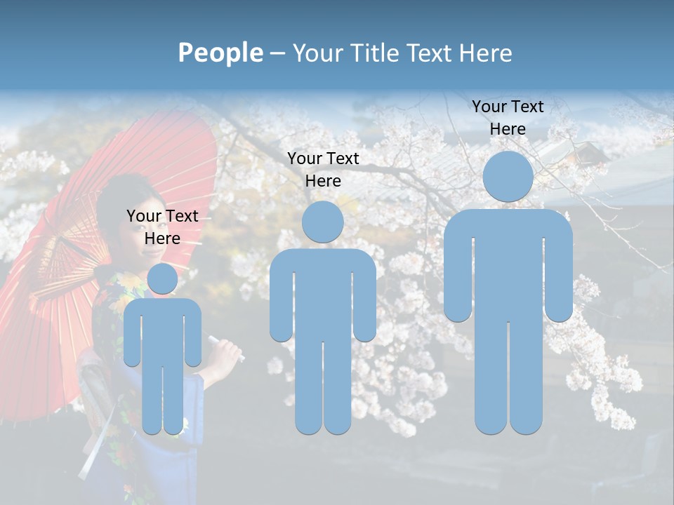 Flower Blue Pretty PowerPoint Template