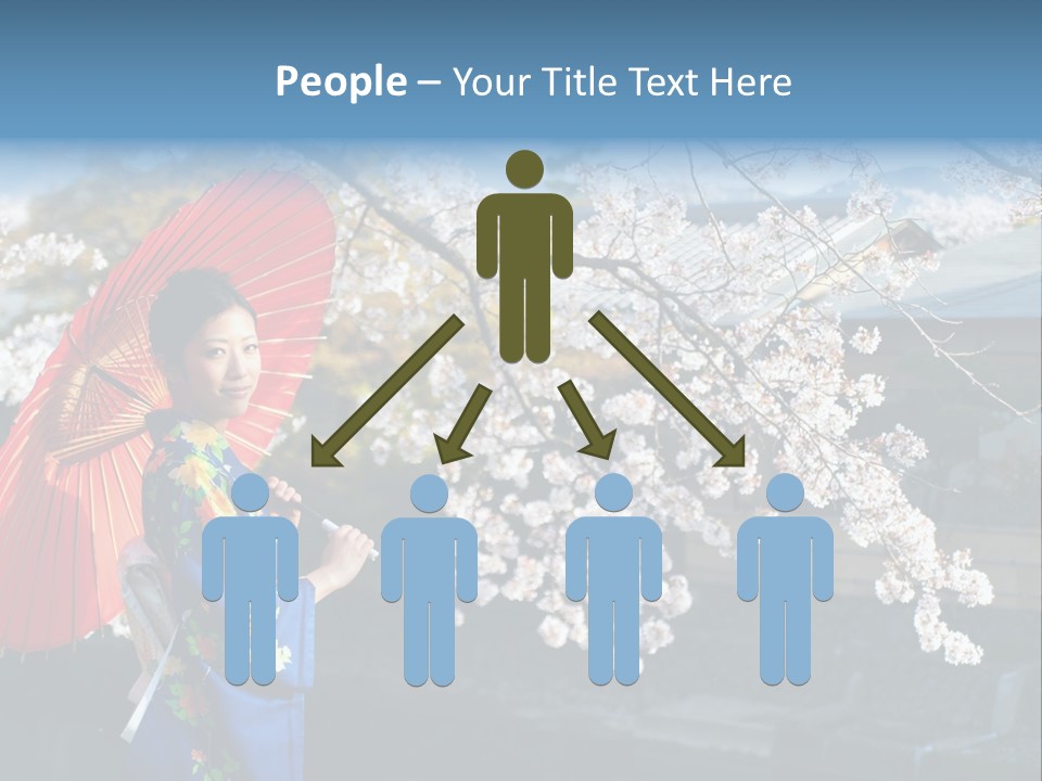 Flower Blue Pretty PowerPoint Template