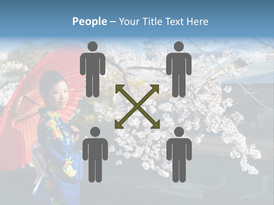 Flower Blue Pretty PowerPoint Template