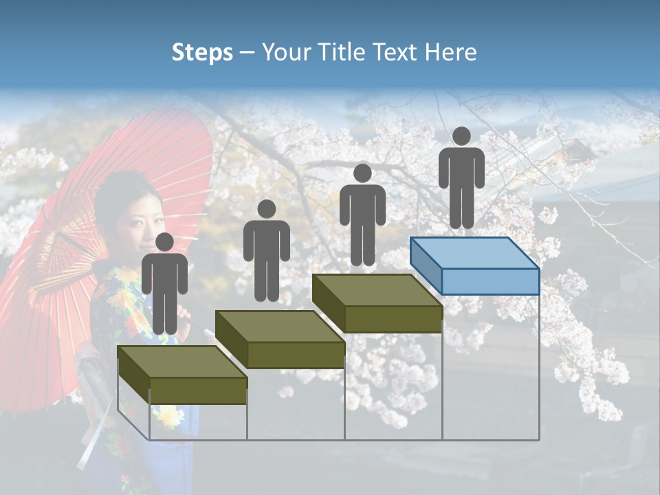 Flower Blue Pretty PowerPoint Template