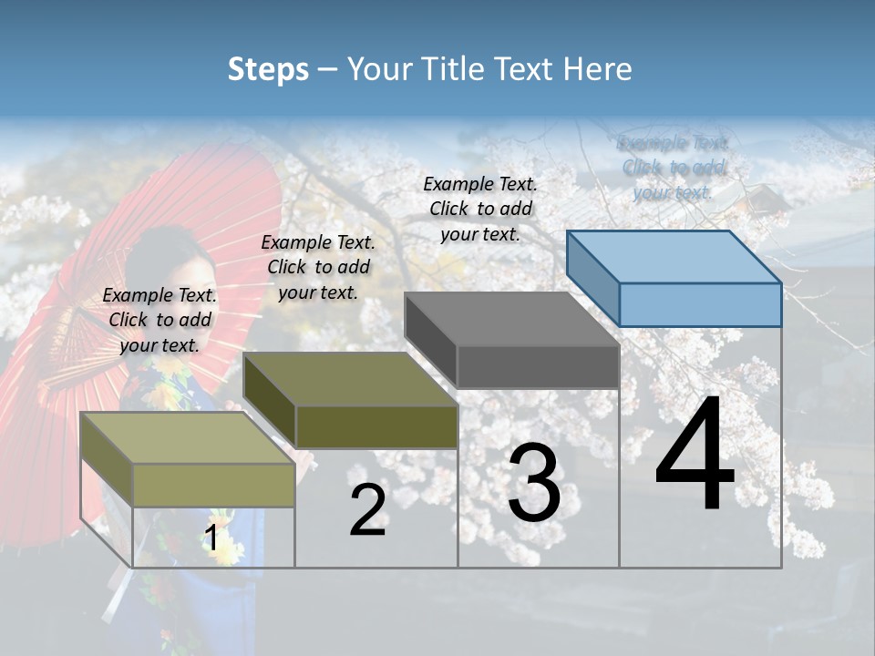 Flower Blue Pretty PowerPoint Template