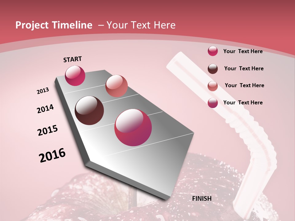 Health Juice Straw PowerPoint Template