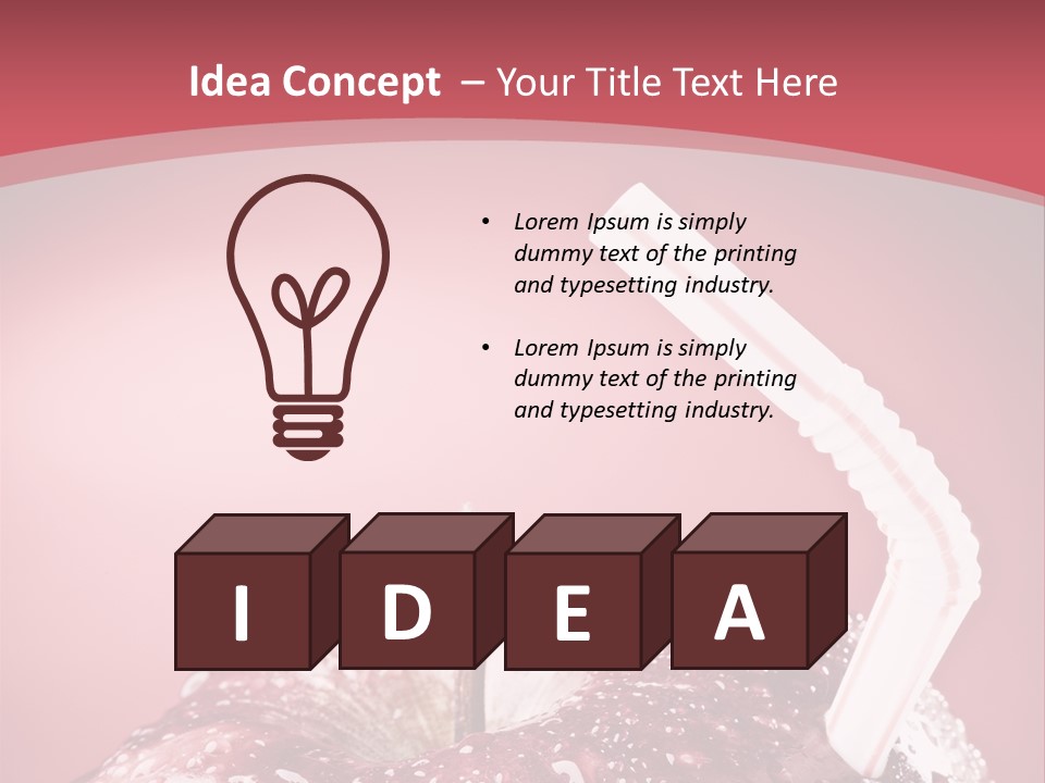 Health Juice Straw PowerPoint Template