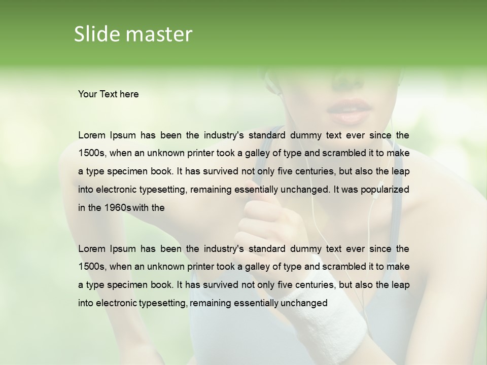 Healthy Headphones Sportsman PowerPoint Template