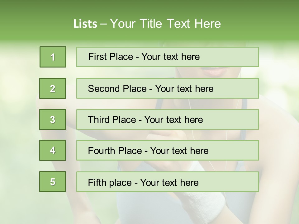 Healthy Headphones Sportsman PowerPoint Template