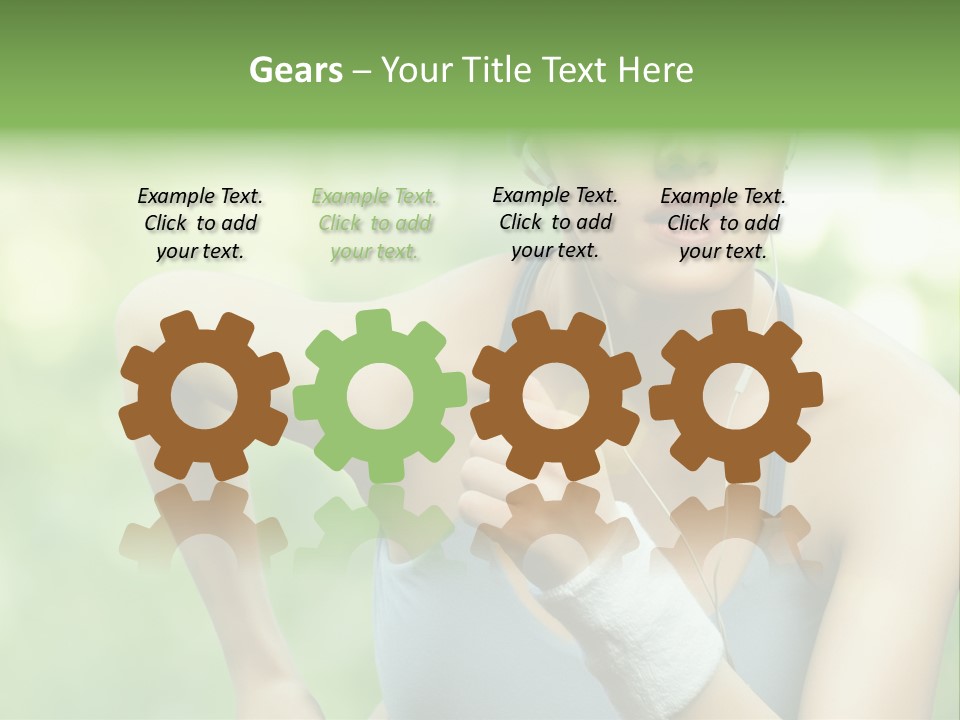 Healthy Headphones Sportsman PowerPoint Template