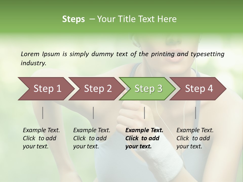 Healthy Headphones Sportsman PowerPoint Template