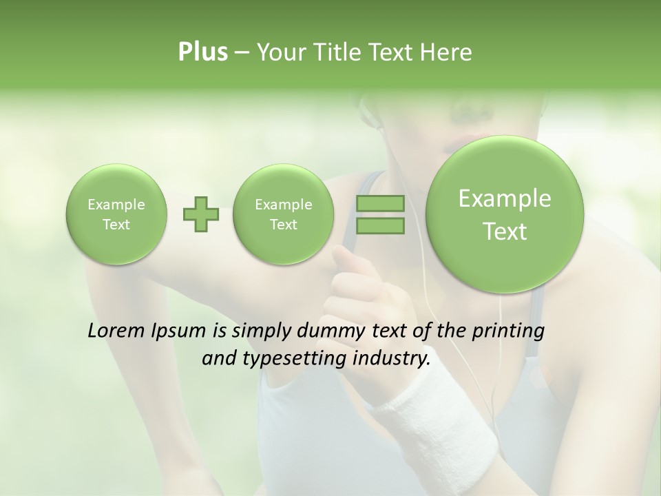 Healthy Headphones Sportsman PowerPoint Template