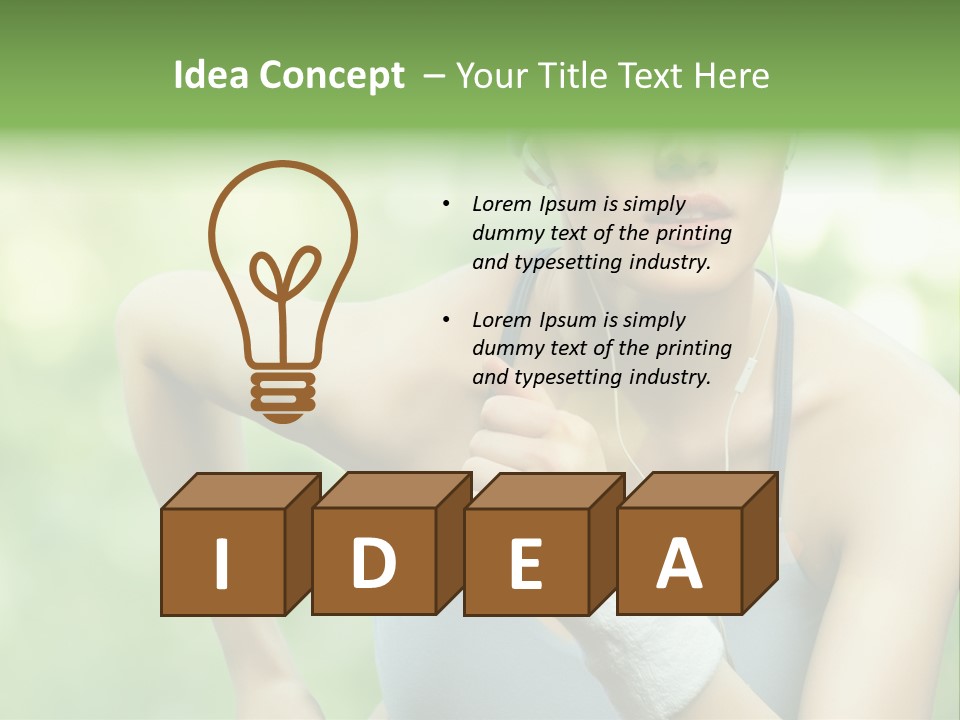 Healthy Headphones Sportsman PowerPoint Template