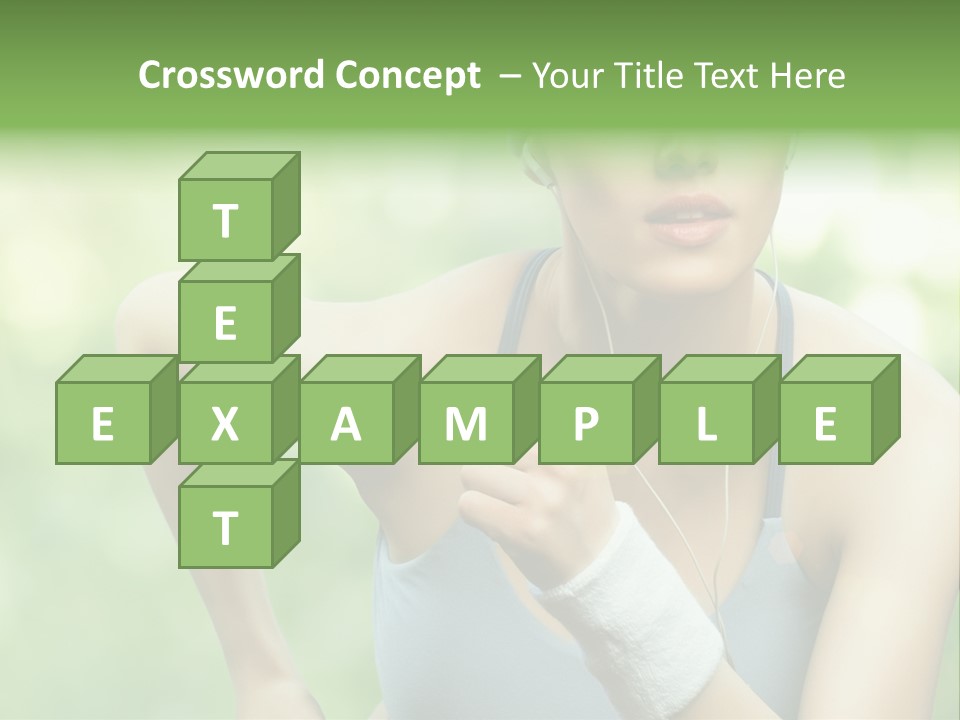 Healthy Headphones Sportsman PowerPoint Template