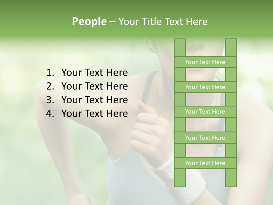 Healthy Headphones Sportsman PowerPoint Template