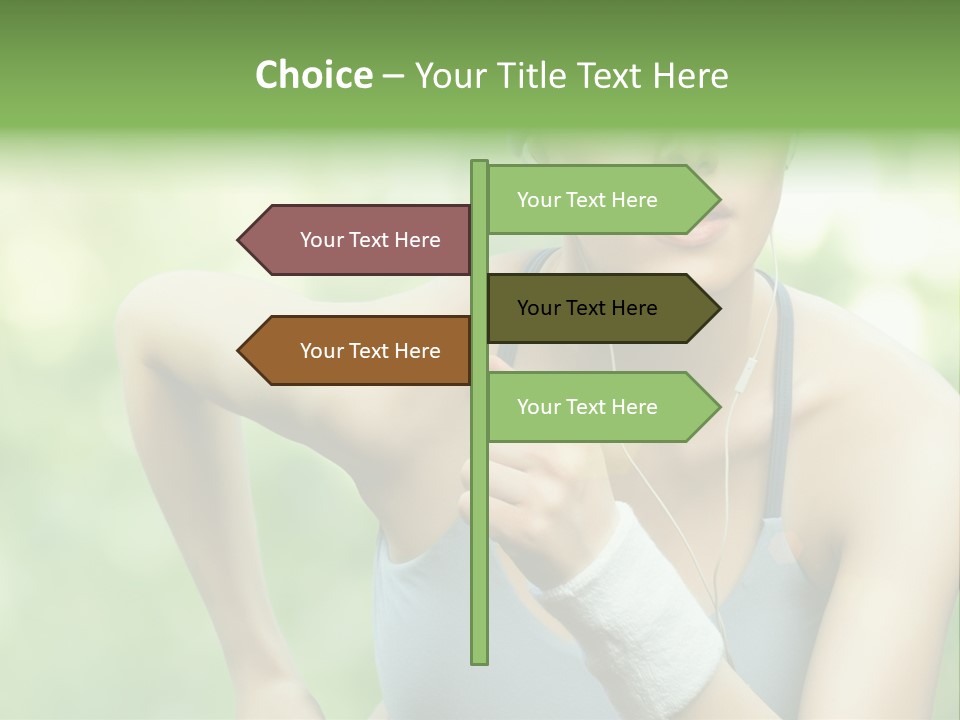 Healthy Headphones Sportsman PowerPoint Template