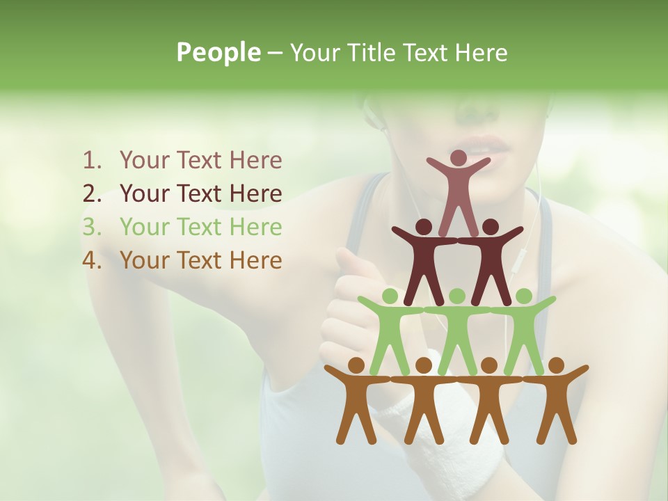 Healthy Headphones Sportsman PowerPoint Template