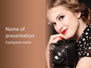 Photographing Pretty Girl PowerPoint Template