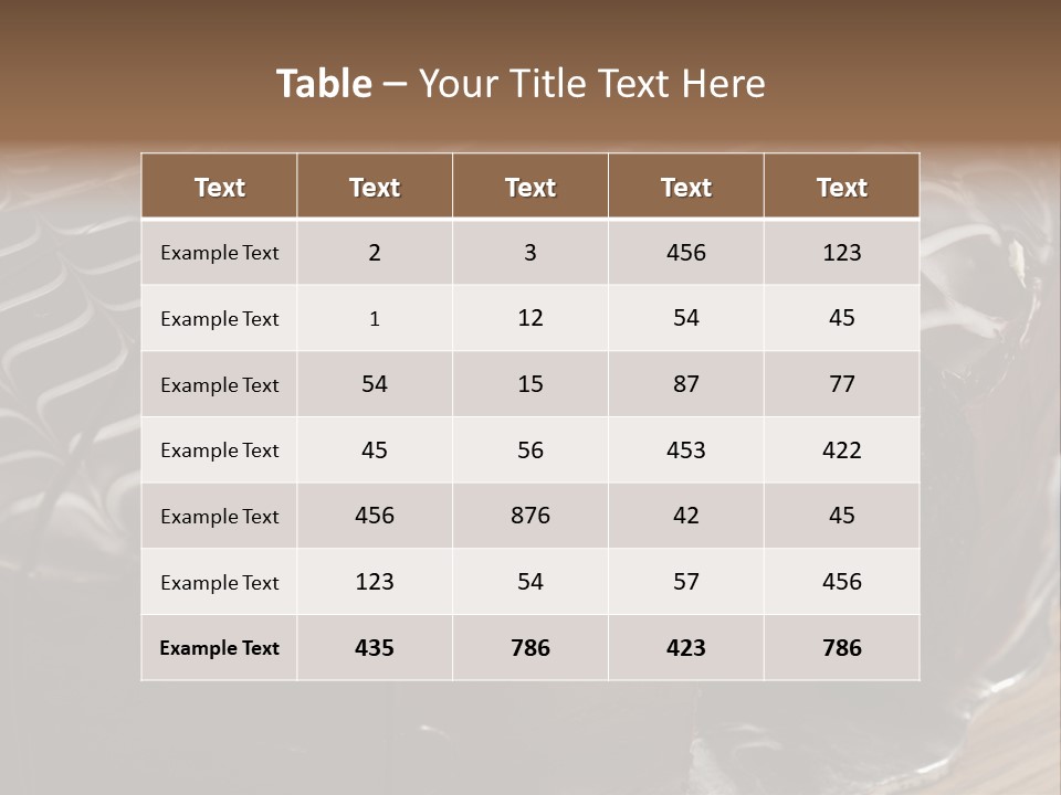 Chocolate Bake Calories PowerPoint Template