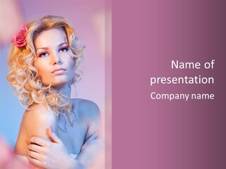 Blurry Young Rose PowerPoint Template