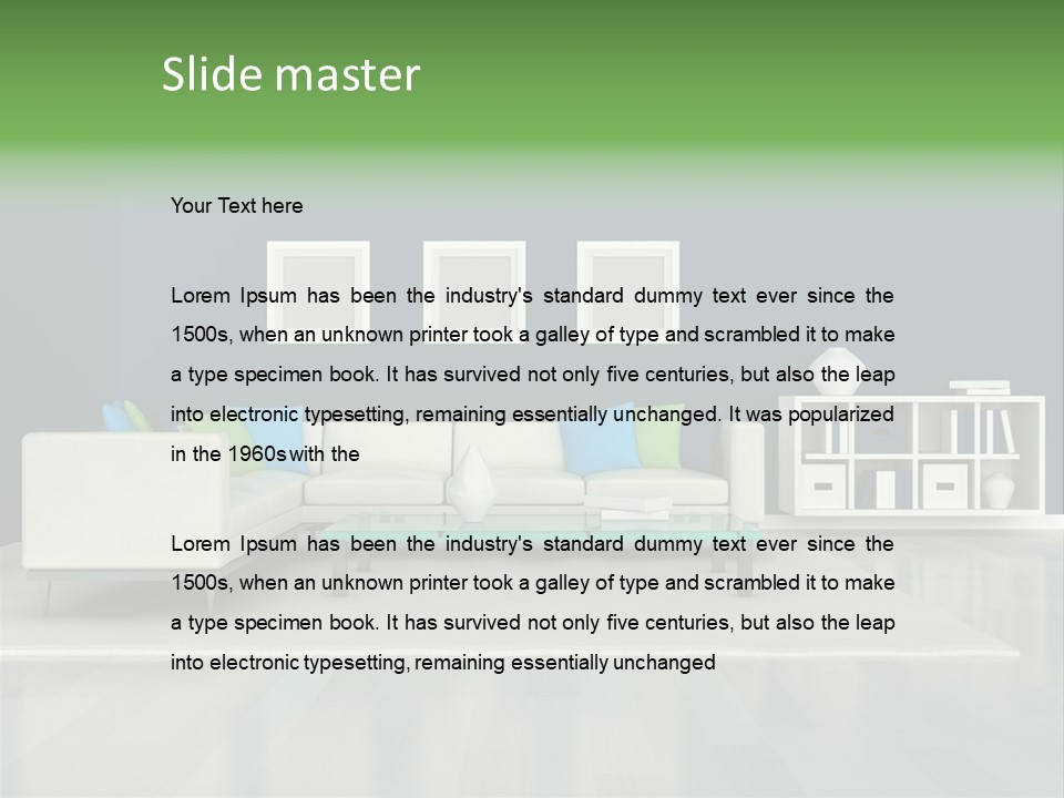 Decorative House Scene PowerPoint Template