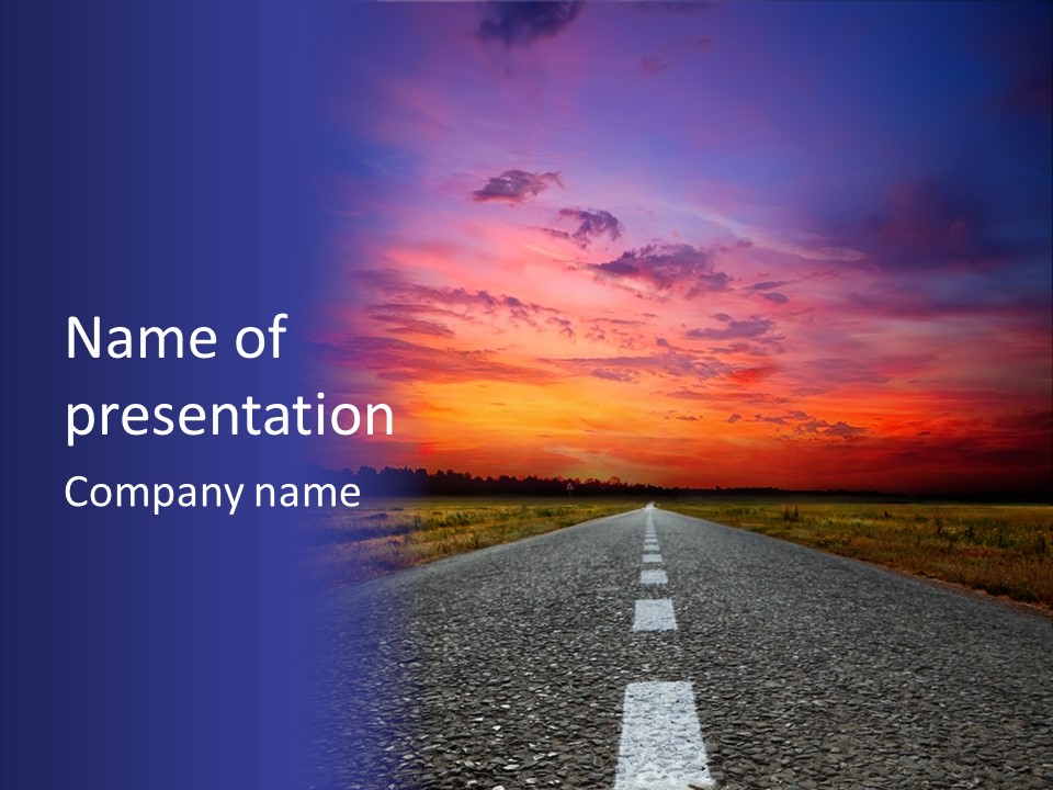 Road Career Drive PowerPoint Template