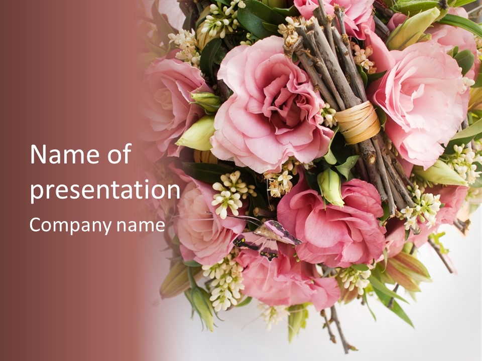 Lace Bridal Bouquet PowerPoint Template