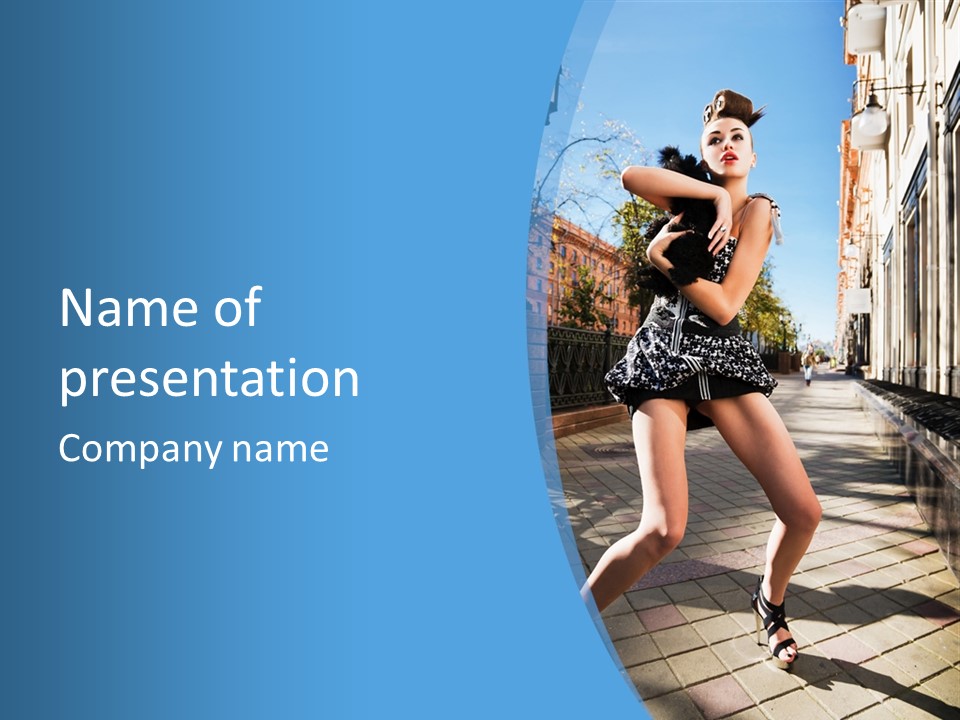 Human Posing Black PowerPoint Template