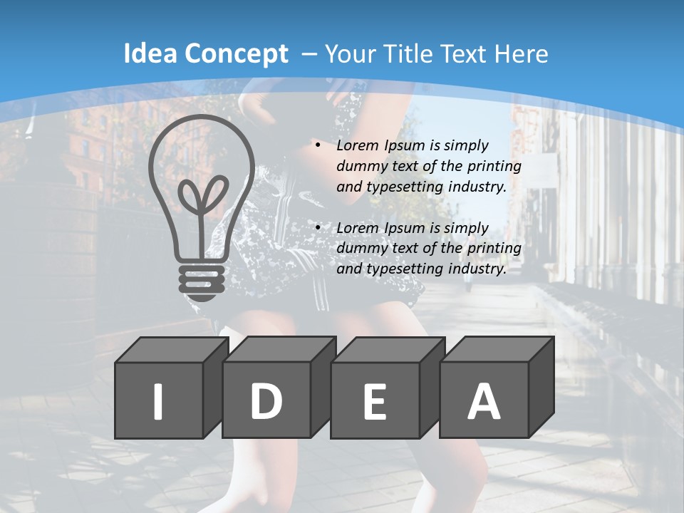 Human Posing Black PowerPoint Template