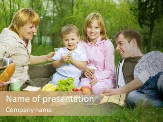 Parent Daughter Eat PowerPoint Template