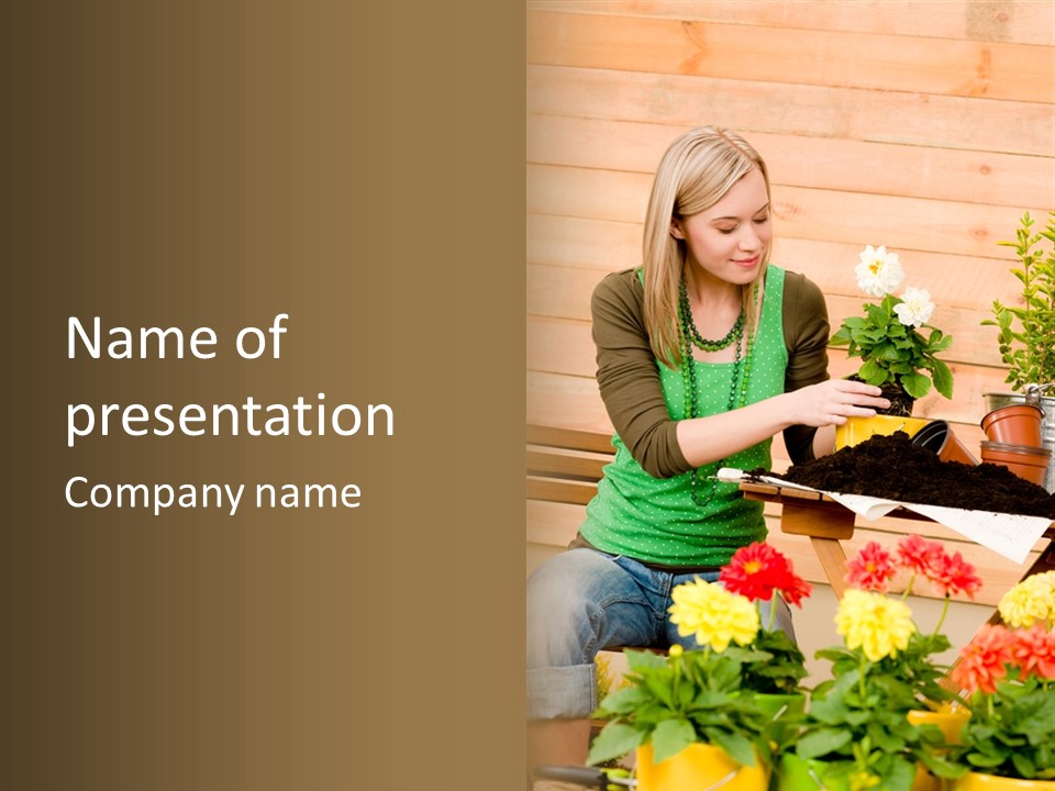 Garden Happiness Alone PowerPoint Template