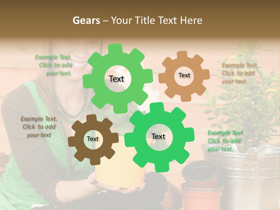 Green Smiling Happiness PowerPoint Template