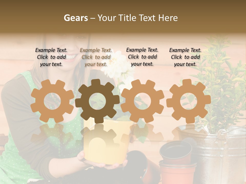 Green Smiling Happiness PowerPoint Template