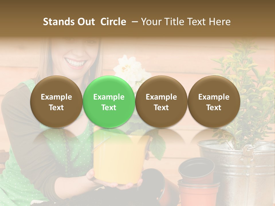Green Smiling Happiness PowerPoint Template