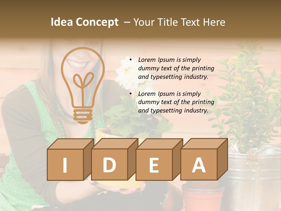 Green Smiling Happiness PowerPoint Template