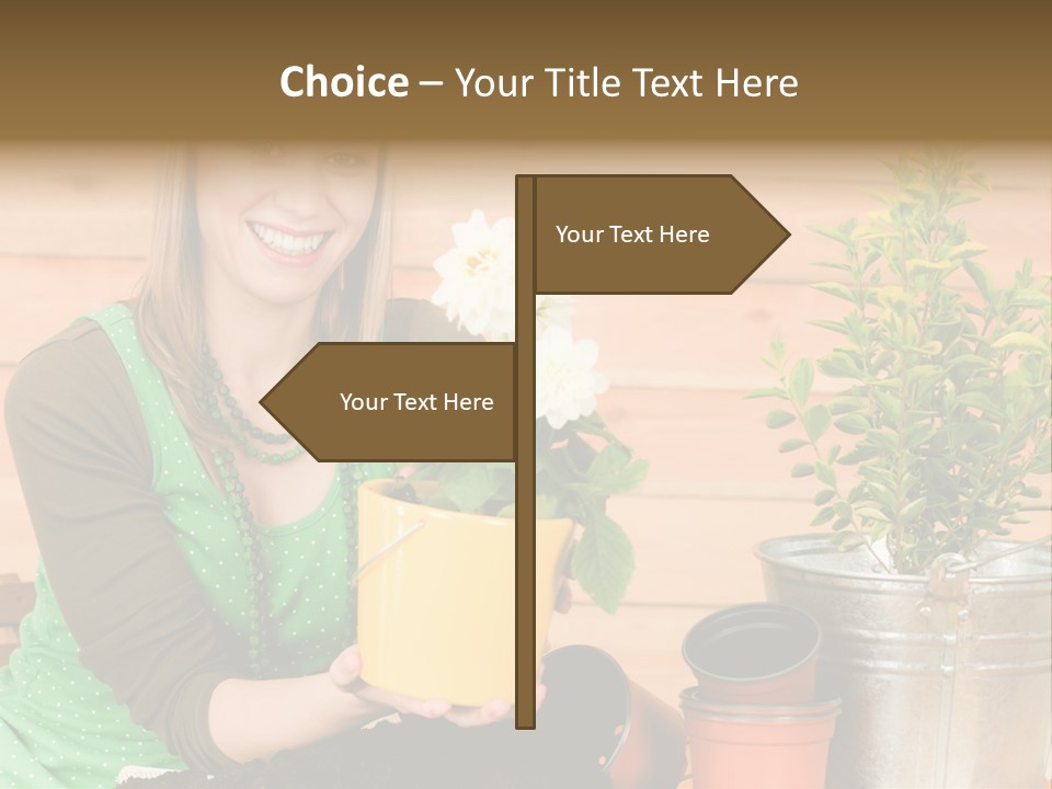 Green Smiling Happiness PowerPoint Template