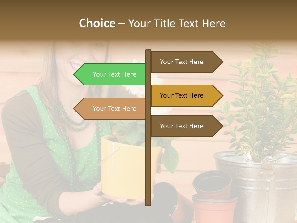 Green Smiling Happiness PowerPoint Template