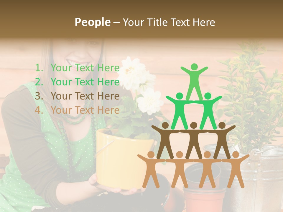 Green Smiling Happiness PowerPoint Template