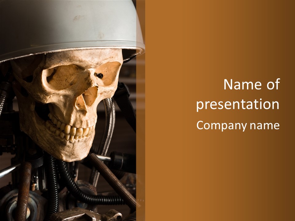 Skeleton Cyborg Death PowerPoint Template